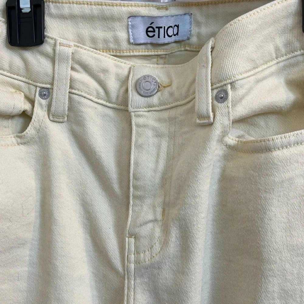 etica Micki Crop Flare Jeans in Yellow Size 26 - Picture 2 of 5